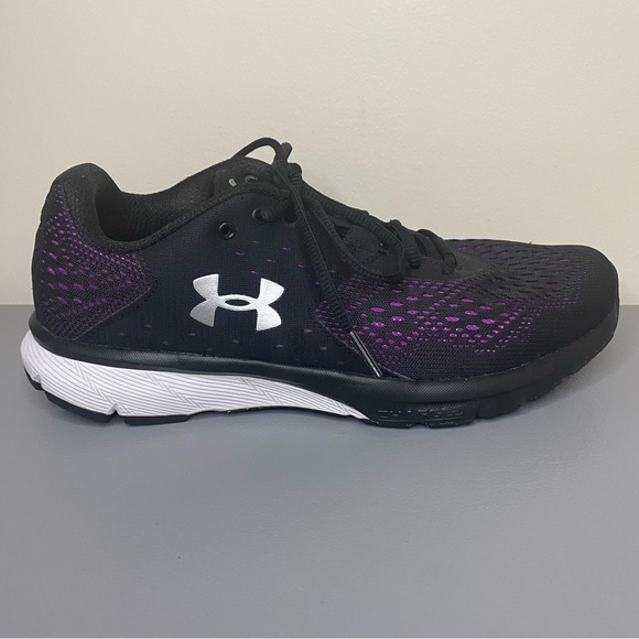 Under Armour UA Charged Rebel Running Sneakers Women’s Size 8.5 Black/Purple - Picture 8 of 12